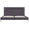 Lumarko Bed frame with LED, gray, upholstered in fabric, 140 x 200 cm