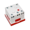 Modular socket 230V with grounding 1-krotne std 45x45, with lock and release, red