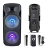 VT62152 150W Portable bluetooth karaoke speaker / USB socket / micro SD card slot / AUX socket / 2x Microphone / LED backlight (2 * 38 cm)