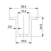 Middle clamp, L: 50mm silver