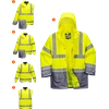 PORTWEST Jacket HiVis Executive 5in1 Size: XL, Color: fluorescent yellow / dark blue