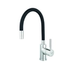 Zumba sink mixer, black flexible spout, chrome