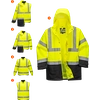 PORTWEST Jacket HiVis Executive 5in1 Size: XL, Color: fluorescent yellow / dark blue