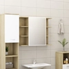 Lumarko Bathroom cabinet, white and sonoma oak, 80 x 20.5 x 64 cm, a panel