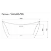 Rea Ferrano Freestanding Bathtub 160cm-