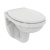 Geberit Duofix - Wall-hung toilet module with Sigma30 button, white / glossy chrome + Ideal Standard Quarzo - Toilet and seat, 111.355.00.5 NR5