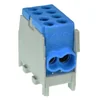 Distribution clamp - blue derivation on the DIN rail 1 pole 2 inputs (16+25mm2) and 2 outputs (16+25mm2)