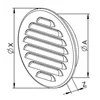 Awenta stainless steel ventilation grill M9N fi 100mm