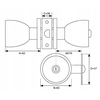 DOOR ROTARY KNOB WITH LOCK CHROME KNOB SET