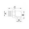 BRASS ANGLE FITTING 1'' O-RING SEAL