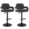 Lumarko Bar stools, 2 pcs, dark gray, upholstered in fabric