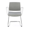 NABBI Walls V Arm conference chair with armrests gray / white / chrome