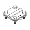 Cross connector 4-śrubowe M8 3-płytkowe B=30mm (hot-dip galvanized steel) AN-05/OG/