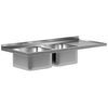 Stainless steel worktop with 2 sinks 130x70 | Polgast