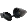 Black schuko rubber coupler socket 16A 250V with cover IP44