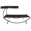 Outdoor lounge with canopy, black