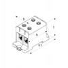 Aansluitklem klem 1 blauwe pool Cu-Al 2x95mm²​​​​​​​ montage op DIN-rail 35mm 220A (Al) 245A ( Cu)