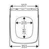 Abattant WC Dante Slim pour Roca GAP, fermeture amortie, amovible, duroplast, charnière C5002G