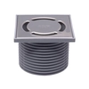 Adapter for grooves with dimensions 123x123mm with a stainless steel grate without a siphon and with a protective cover for the duration of assembly