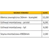 Aliuminio balastinė konstrukcija 3 moduliams, išdėstytiems horizontaliai vienas už kito su vėjo juosta