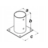 ANCRAGE ROND VISSÉ BASE DE COLONNE 80 X 150