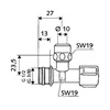 Angle control valve HAW842 3/8" chrome plated - Comfortable and short