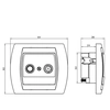 Antenna socket box Ospel GPA-16JP / m / 16/16 GAZELA Plastic