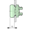 Antrieb M22-D-W flacher weißer Druckknopf