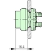 Antrieb M22-DH-G Grüner Klebeknopf mit Federrückstellung