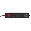 APPIO Удължителен кабел 3m - 2x USB + 3 x гнездо 230V - Черен