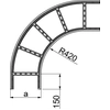 Αψίδα σκάλας90° LDC100H50 Ν, πάχος φύλλου2,0mm