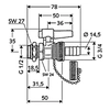 ASAG ventiel 1/2" met handwiel, 16 bar, voor aftappen en vullen