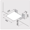 Asiento de ducha Ergoplus, elevable, Inox