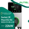 Autel Maxicharger AC Wallbox Socket estação de carregamento com tela LED 3F, Maxi EU AC W22-C5-4G-L-M, 22kW