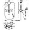 Bad-douchemengkraan Tres Classic messing antiek mat 24217601LM