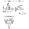 Badkar och duschblandare Tres Base plus krom 21617010