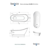 Baignoire autoportante Besco Gloria Glam 150 argent - EN PLUS 5% RÉDUCTION POUR LE CODE BESCO5