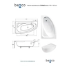 Baignoire d'angle Besco Cornea Comfort 150x100 gauche - 5% SUPPLÉMENTAIRE DE RÉDUCTION POUR LE CODE BESCO5