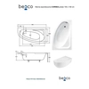 Baignoire d'angle Besco Cornea Comfort 150x100 gauche - 5% SUPPLÉMENTAIRE DE RÉDUCTION POUR LE CODE BESCO5