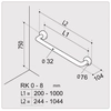 Balustradă dreaptă Ergoplus albă60 cm, diametru balustrada 32mm