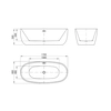 Bañera acrílica independiente Deante Alpinia 170x80 cm + reposacabezas