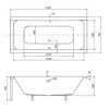 Bañera rectangular Besco Quadro Slim 170 x 75 cm - DESCUENTO ADICIONAL 5% PARA EL CÓDIGO BESCO5