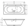 Bañera rectangular Riho Carolina 180x80 cm