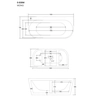 Banheira autônoma de parede Corsan E030 Mono borda larga 150 cm