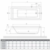 Banheira retangular Roltechnik Kubic Neo 160x70 cm