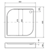 Base de chuveiro quadrada Kerra Victor 80 x 80 cm