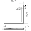 Base de duche quadrada Kerra Cezar 80 x 80 cm preta, estrutura em pedra