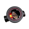 Base with storm valve for DN160 pipes for installation in the floor, with tight cover, black