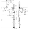 Bateria kuchenna Hansgrohe Focus jednouchwytowa z wyciąganą wylewką 31815000