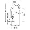 Bateria umywalkowa Tres Clasic stal 24230601AC